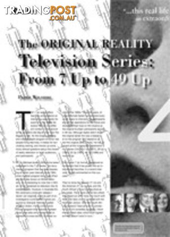 The Original Reality Television Series: From 7 Up to 49 Up