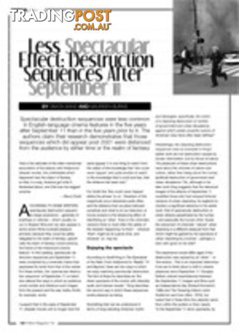 Less Sepctacular Effect: Destruction Sequences after September 11