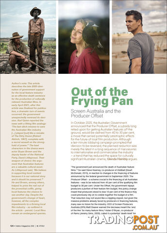 Industry Perspectives: Out of the Frying Pan: Screen Australia and the Producer...