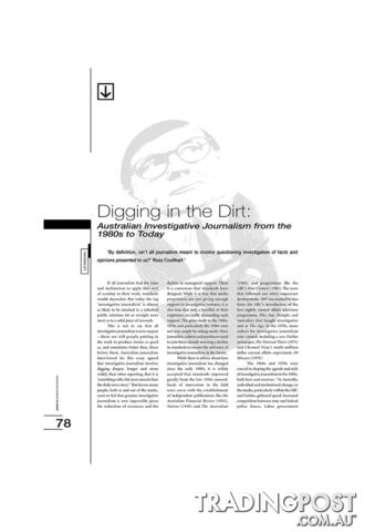 Digging in the Dirt: Australian Investigative Journalism from the 1980s to...