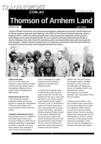 Thomson of Arnhem Land' (A Study Guide)