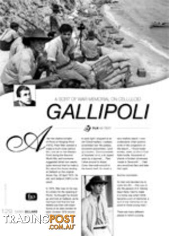 A Sort of War Memorial on Celluloid: Gallipoli