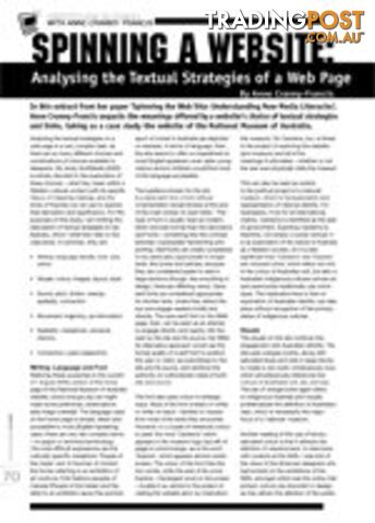 Spinning a Website: Analysing the Textual Strategies of a Web Page