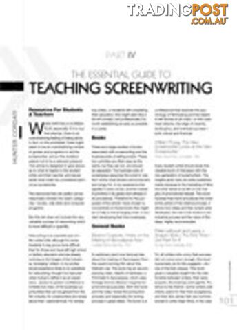 The Essential Guide to Teaching Screenwriting