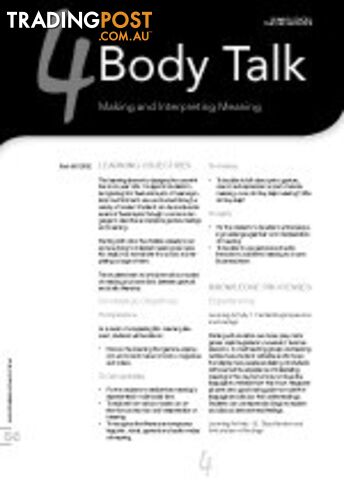 Body Talk: Making and Interpreting Meaning (Primary School Teacher Resource)