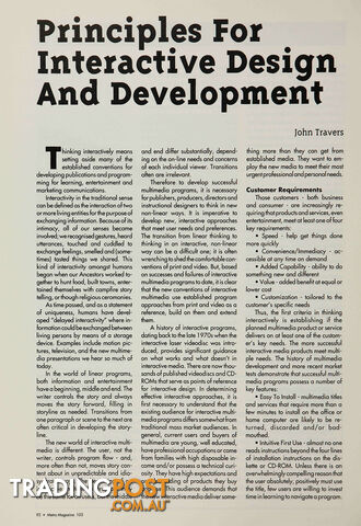 Principles for Interactive Design and Development