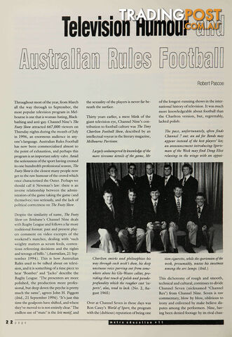 Television Humour and Australian Rules Football