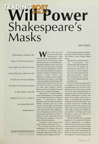 Will Power: Shakespeare's Masks