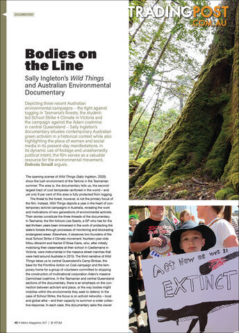 Bodies on the Line: Sally Ingleton's 'Wild Things' and Australian Environmental...