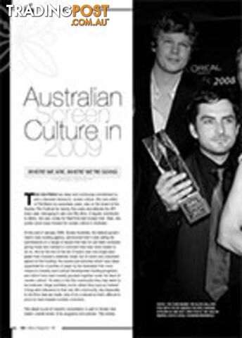Australian Screen Culture in 2009: Where We Are, Where We're Going