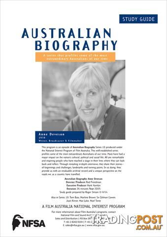 Australian Biography Series - Ann Deveson (Study Guide)