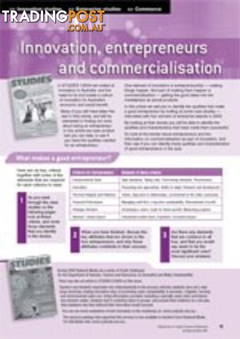 Innovation, entrepreneurship and commercialisation
