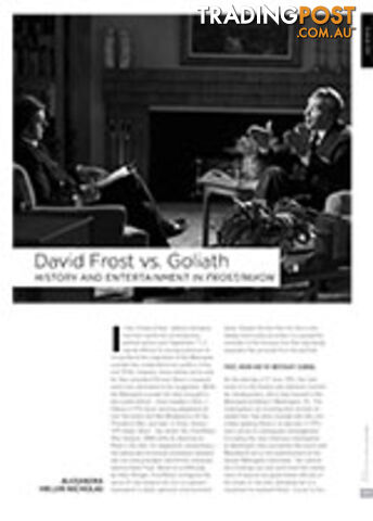 David Frost vs. Goliath: History and Entertainment in Frost/Nixon