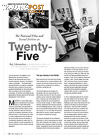 The National Film and Sound Archive at Twenty-Five