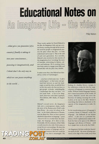 Educational Notes on 'An Imaginary Life': The Video