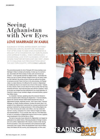 Seeing Afghanistan with New Eyes: Love Marriage in Kabul