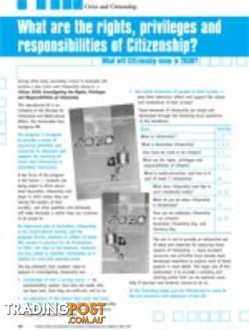 Citizen 2030- What are the rights, privileges and responsibilities of Citizenship?