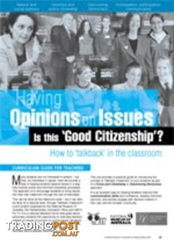 Having opinions on issues - Is it good citizenship? The 'Talkback' classroom...