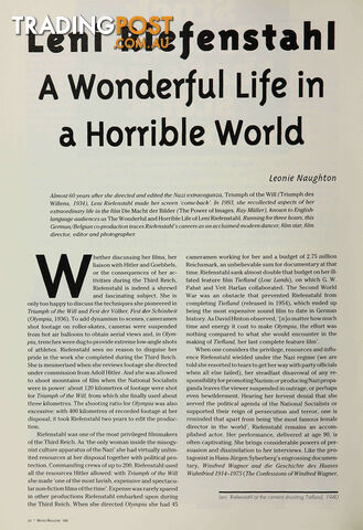 Leni Riefenstahl: A Wonderful Life in a Horrible World