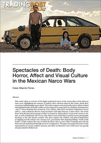 Spectacles of Death: Body Horror, Affect and Visual Culture in the Mexican Narco...