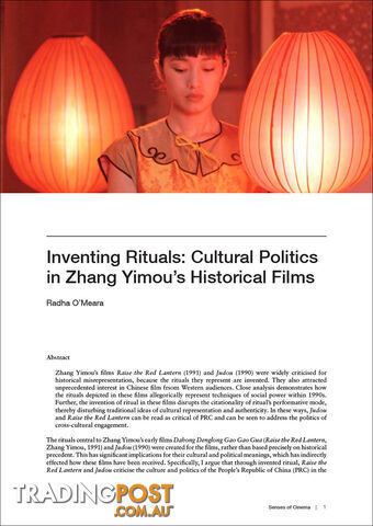 Inventing Rituals: Cultural Politics in Zhang Yimou's Historical Films
