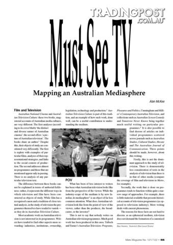 Must See TV: Mapping an Australian Mediasphere