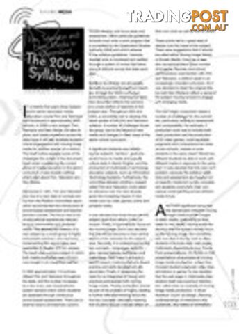 Film, Television and New Media in Queensland: The 2006 Syllabus