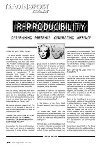 Reproducibility: Determining Presence, Generating Absence