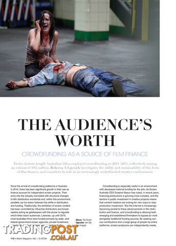 The Audience's Worth: Crowdfunding as a Source of Film Finance
