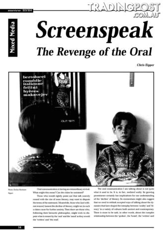 Screenspeak: The Revenge of the Oral