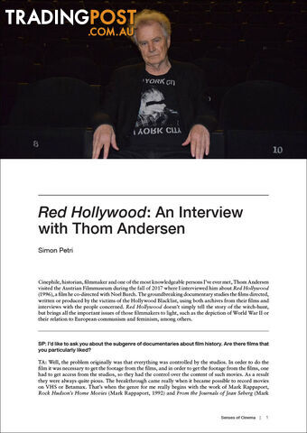 Red Hollywood: An Interview with Thom Andersen