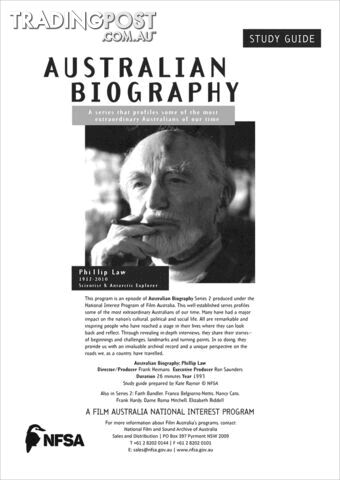 Australian Biography Series - Phillip Law (Study Guide)