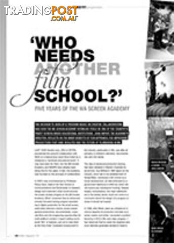 'Who Needs Another Film School?' Five Years of the WA Screen Academy