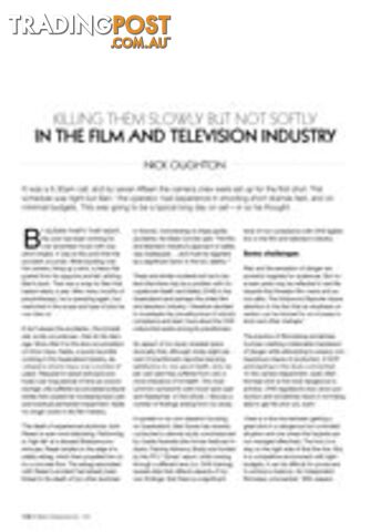 Killing Them Slowly But Not Softly in the Film and Television Industry