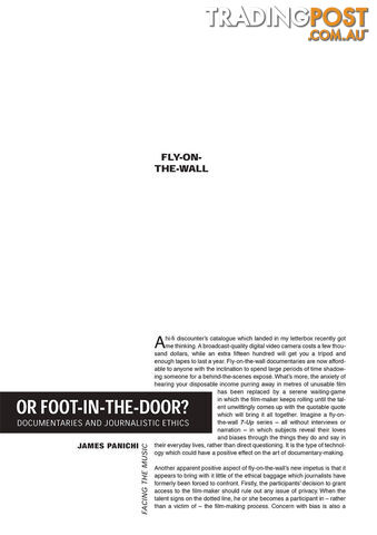 Fly-on-the-wall or Foot-in-the-door? Documentaries and Journalistic Ethics - photo 1 of 1