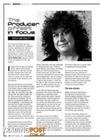 The Producer Offset in Focus: Intent and Reality