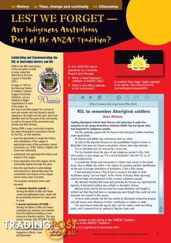 Are Indigenous Australians part of the ANZAC Tradition?