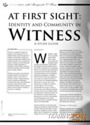 At First Sight: Identity and Community in Witness. A Study Guide