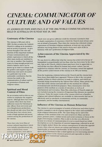 Cinema: Communicator of Culture and of Values