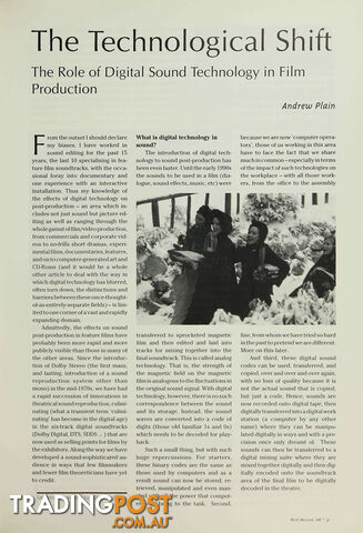 The Technological Shift: The Role of Digital Sound Technology in Film...