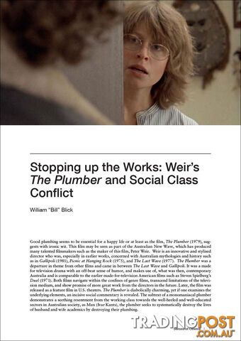 Stopping up the Works: Weir's 'The Plumber' and Social Class Conflict
