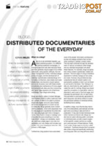 Blogs: Distributed Documentaries of the Everyday