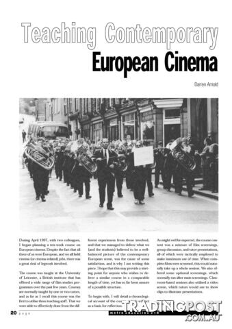 Teaching Contemporary European Cinema