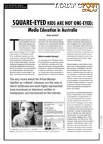 Square-eyed Kids are not One-Eyed: Media Education in Australia