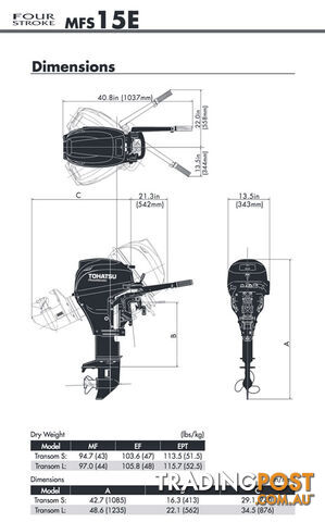Tohatsu Motors - MFS15E - FUEL INJECTED - NEW - photo 2 of 2