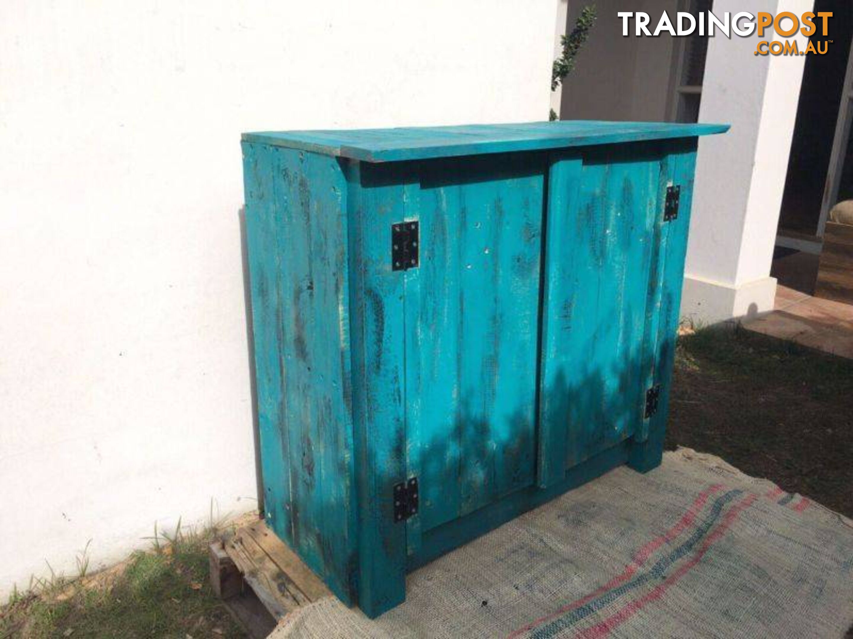 Teal coloured cupboard $400