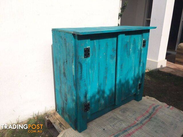 Teal coloured cupboard $400