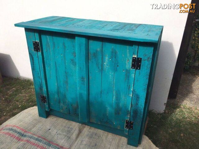 Teal coloured cupboard $400