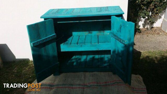 Teal coloured cupboard $400