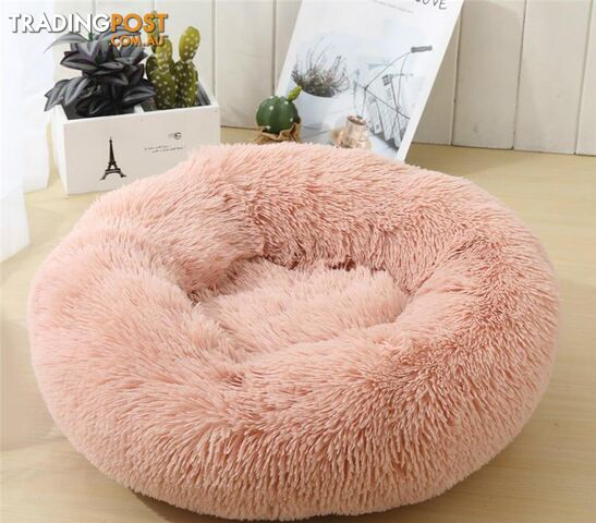 60*60CM Super Soft Round Long Plush Pet Dog Cat Bed - Pink - GTH-FLP12-Pink-60